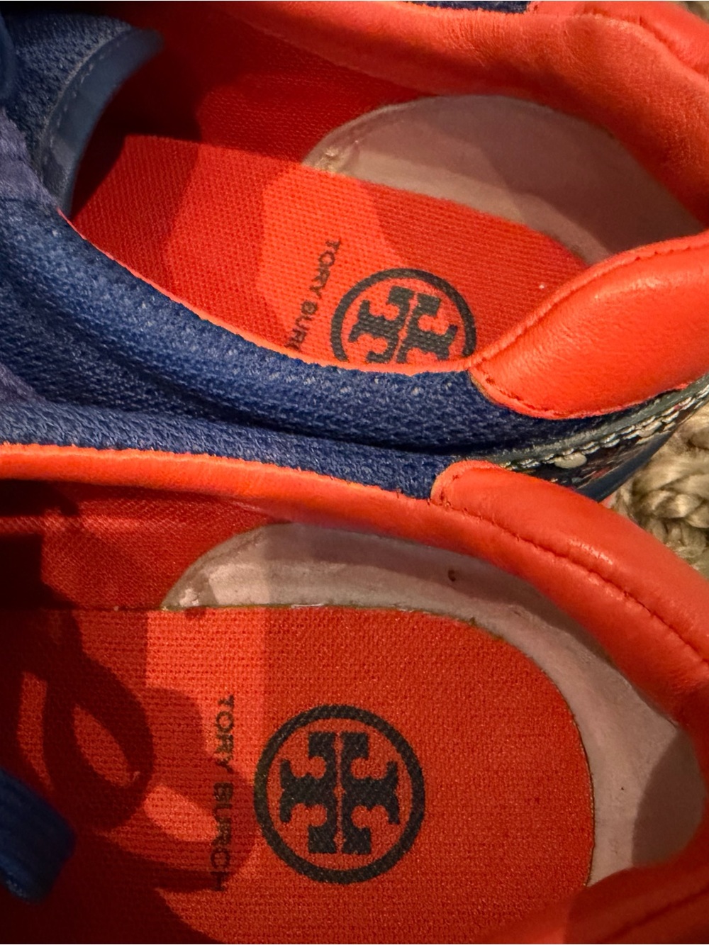 Women's Purple & Orange Suede Mesh Sneakers. Tory Burch $239 - Picture 4 of 8